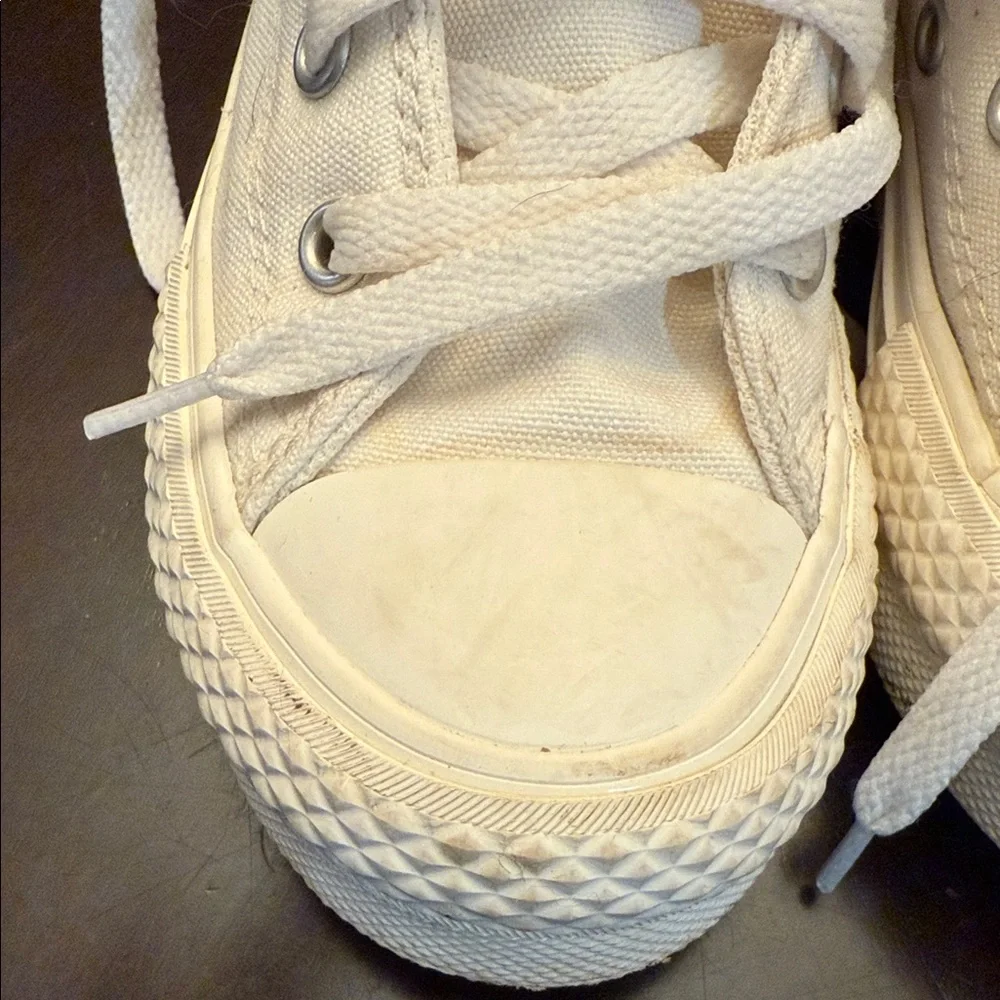 Converse Kids' White Sneakers with Red Heart Details